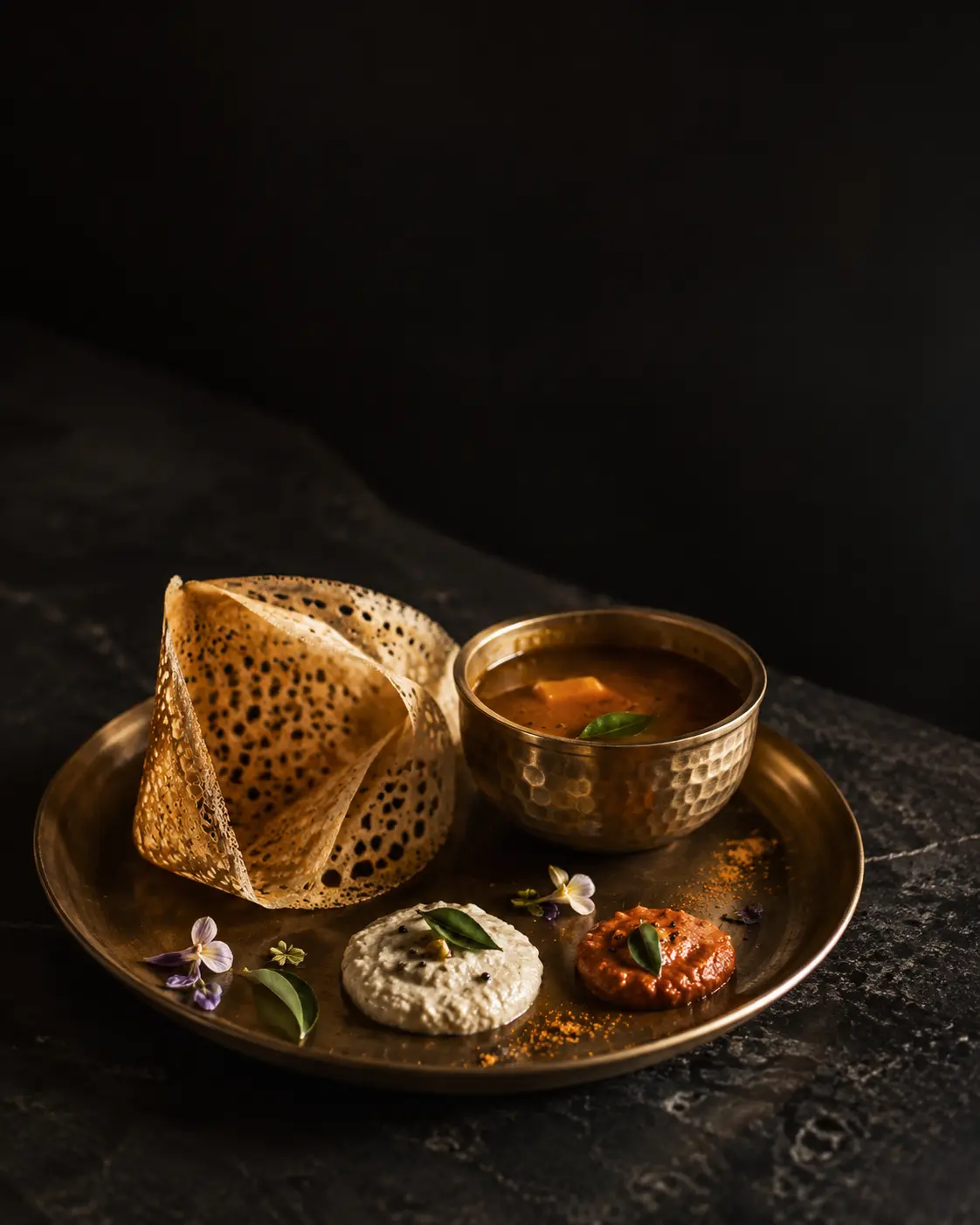 A contemporary South Indian tasting plate